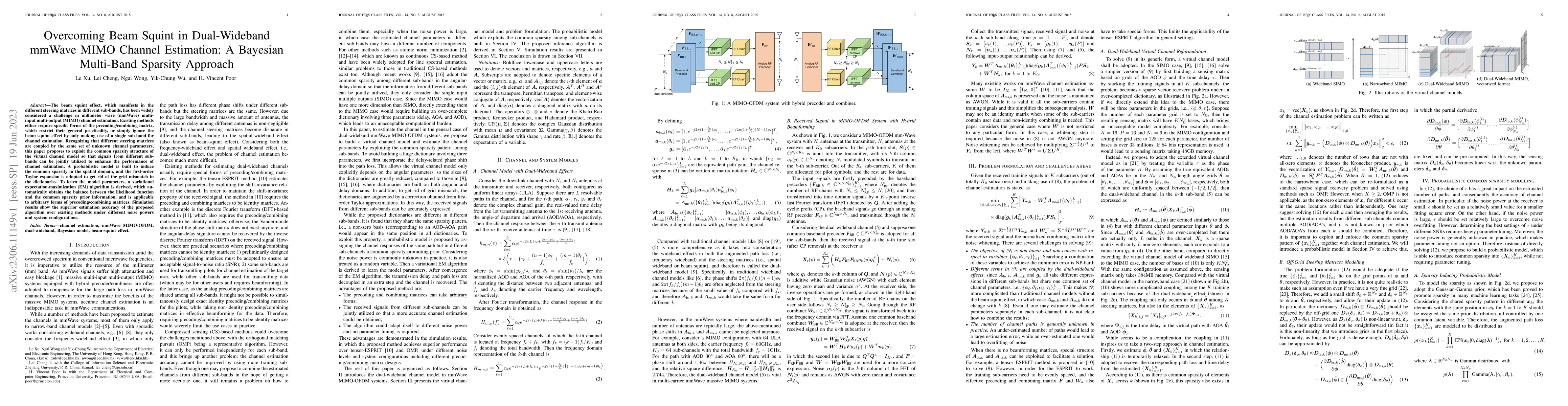 Thumbnail for Overcoming Beam Squint in Dual-Wideband mmWave MIMO Channel Estimation:
  A Bayesian Multi-Band Sparsity Approach