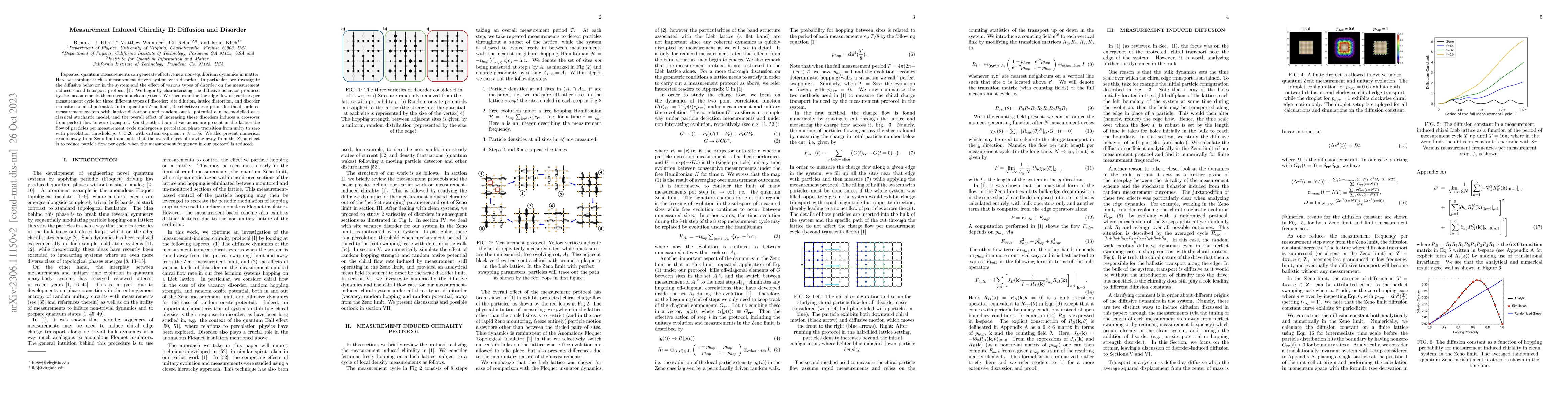 Thumbnail for Measurement Induced Chirality II: Diffusion and Disorder
