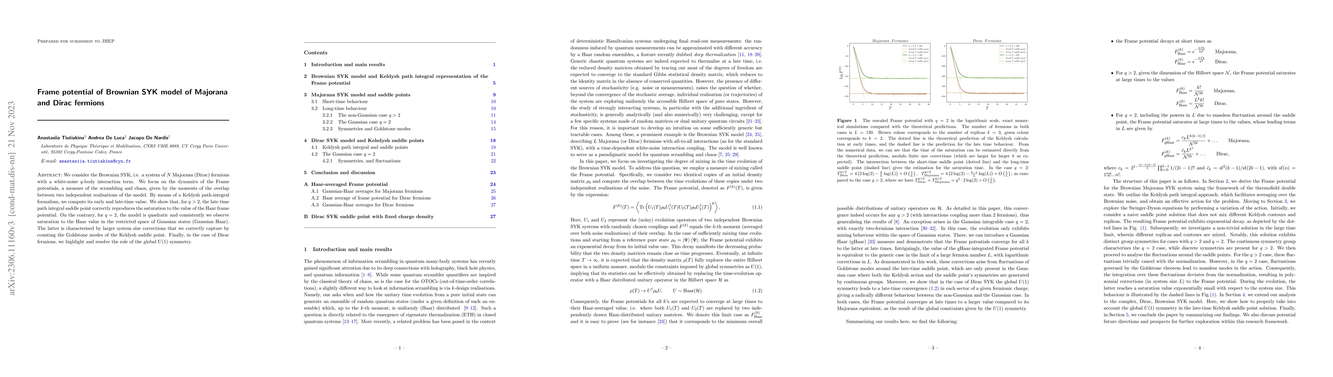 Thumbnail for Frame potential of Brownian SYK model of Majorana and Dirac fermions