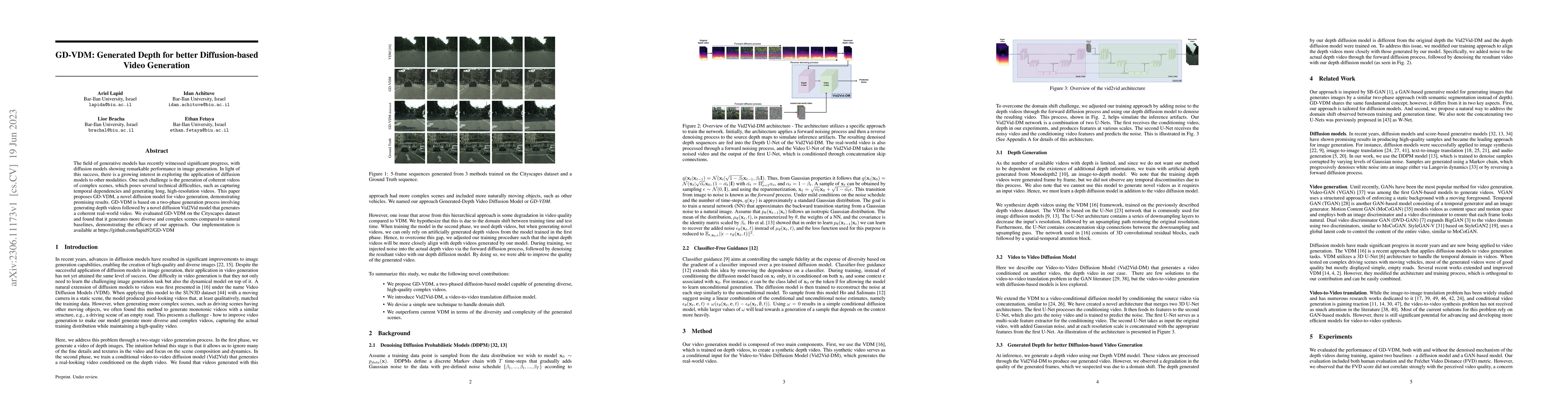 Thumbnail for GD-VDM: Generated Depth for better Diffusion-based Video Generation
