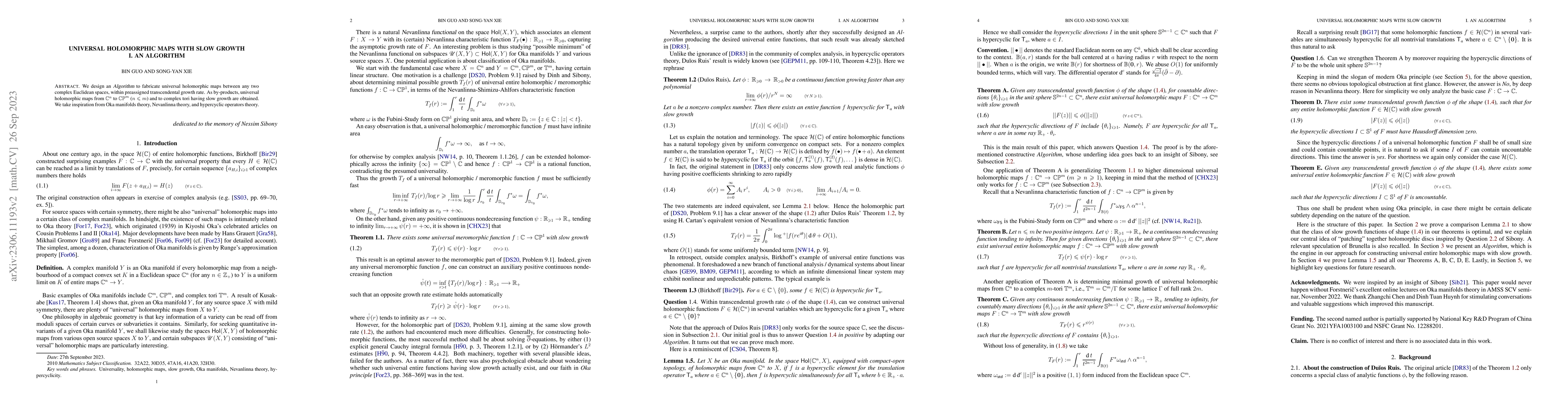 Thumbnail for Universal holomorphic maps with slow growth I. An Algorithm