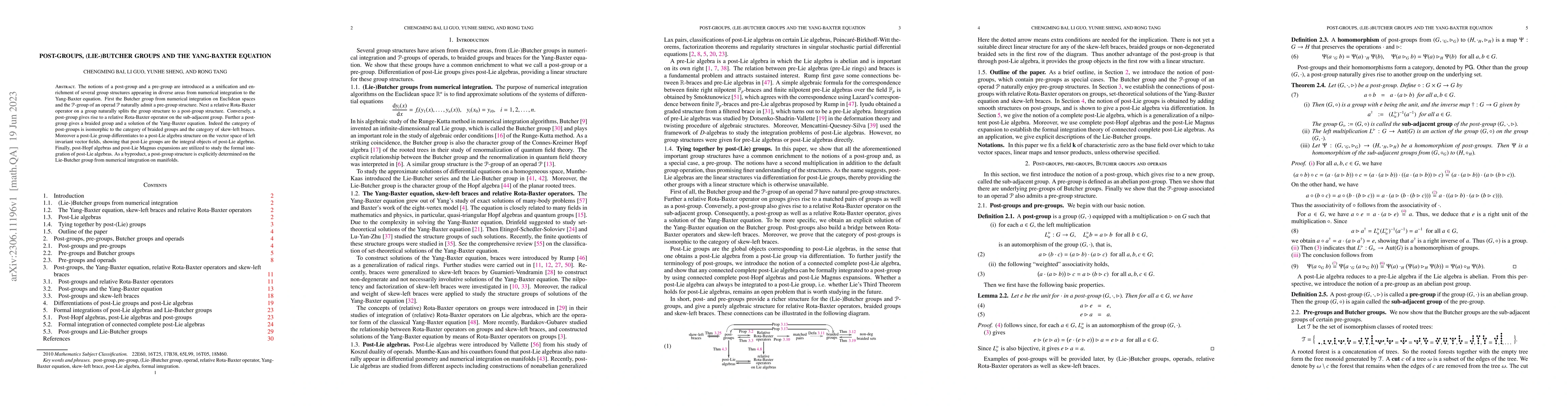 Thumbnail for Post-groups, (Lie-)Butcher groups and the Yang-Baxter equation