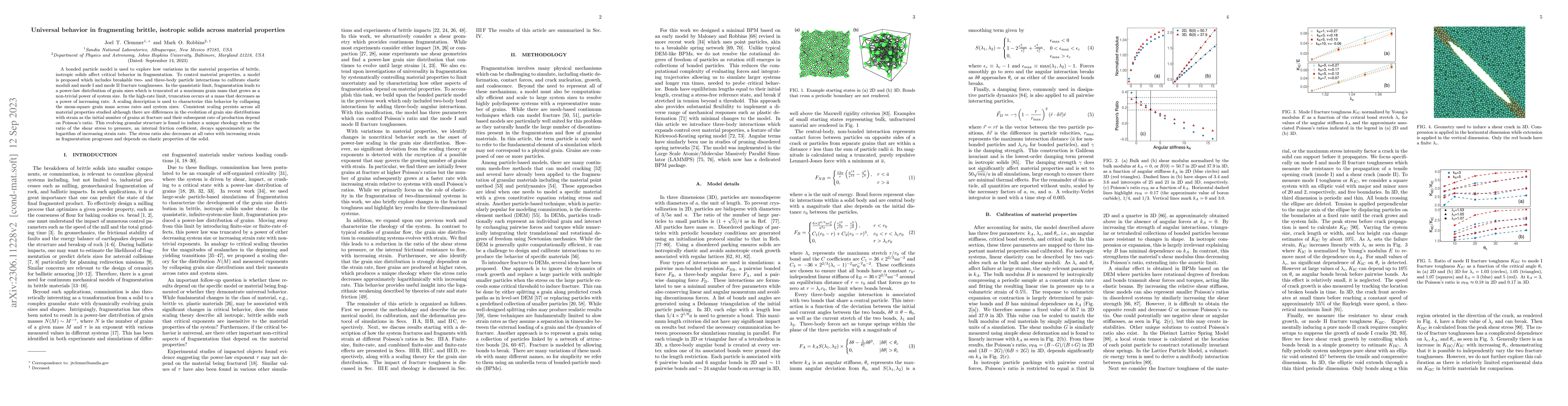 Thumbnail for Universal behavior in fragmenting brittle, isotropic solids across
  material properties