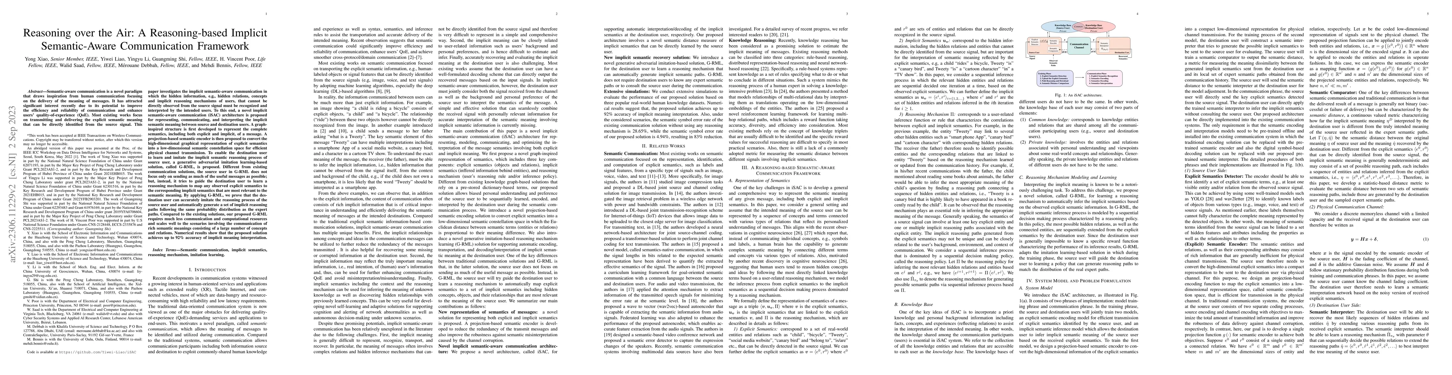 Thumbnail for Reasoning over the Air: A Reasoning-based Implicit Semantic-Aware
  Communication Framework