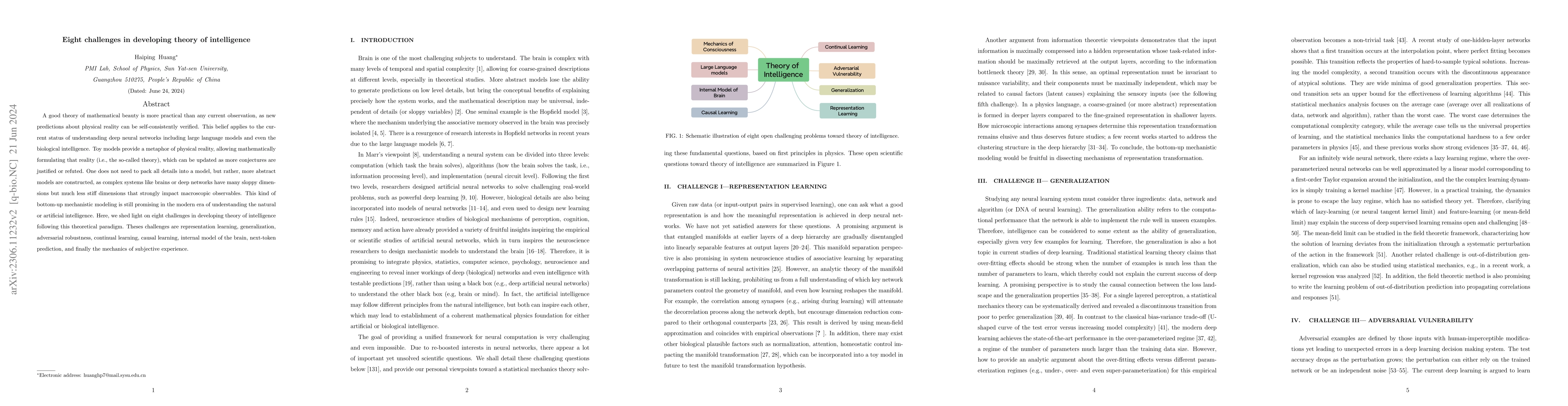 Thumbnail for Eight challenges in developing theory of intelligence