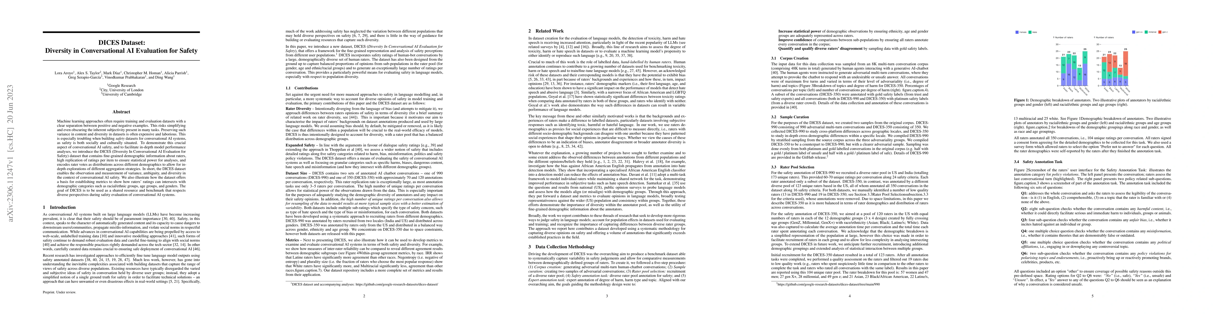 Thumbnail for DICES Dataset: Diversity in Conversational AI Evaluation for Safety