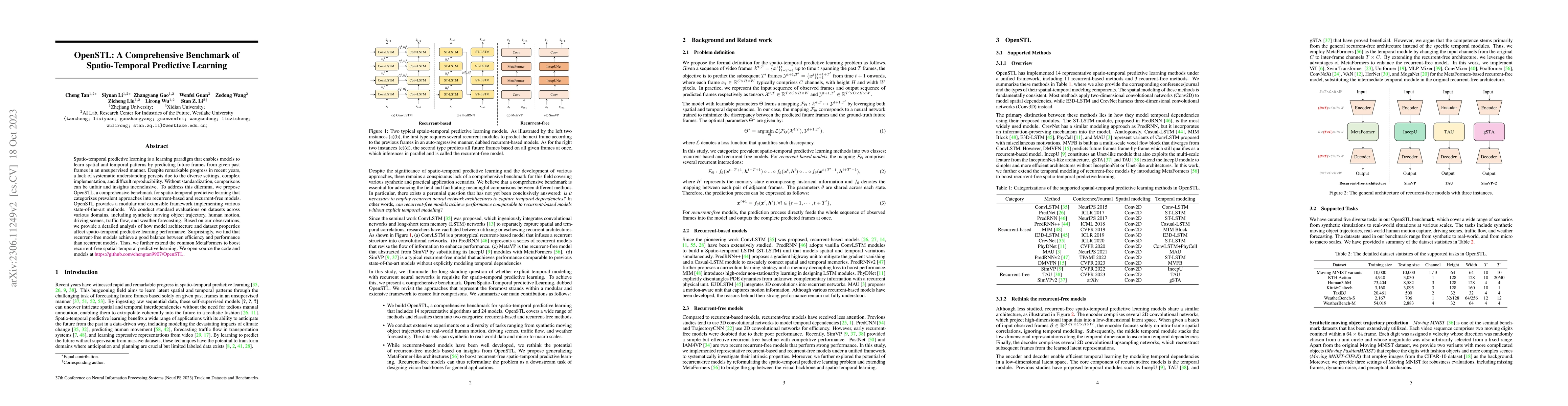 Thumbnail for OpenSTL: A Comprehensive Benchmark of Spatio-Temporal Predictive
  Learning