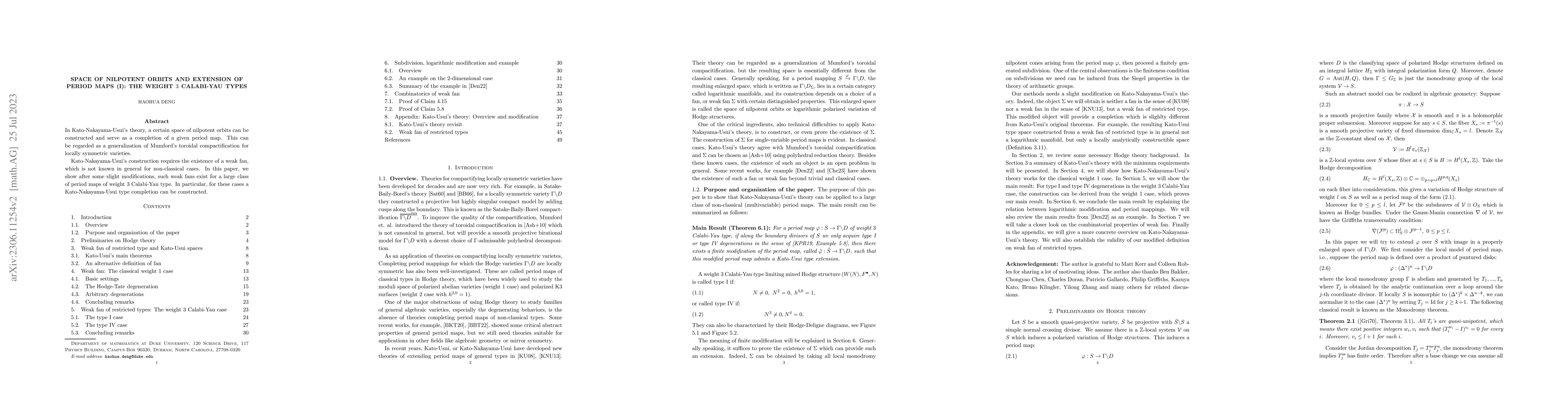 Thumbnail for Space of nilpotent orbits and extension of period maps (I): The weight 3
  Calabi-Yau types