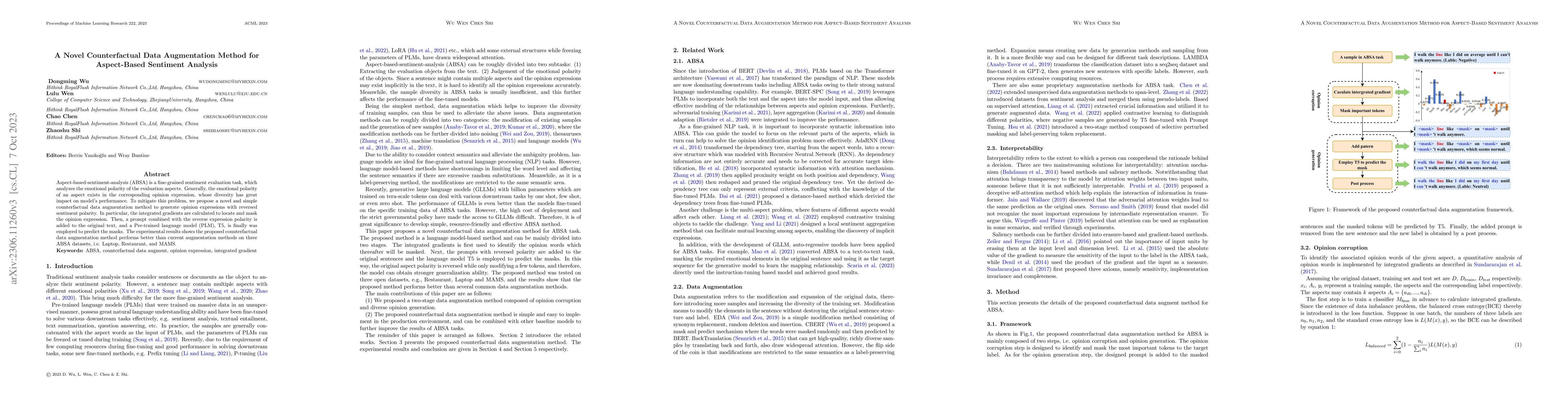 Thumbnail for A Novel Counterfactual Data Augmentation Method for Aspect-Based
  Sentiment Analysis