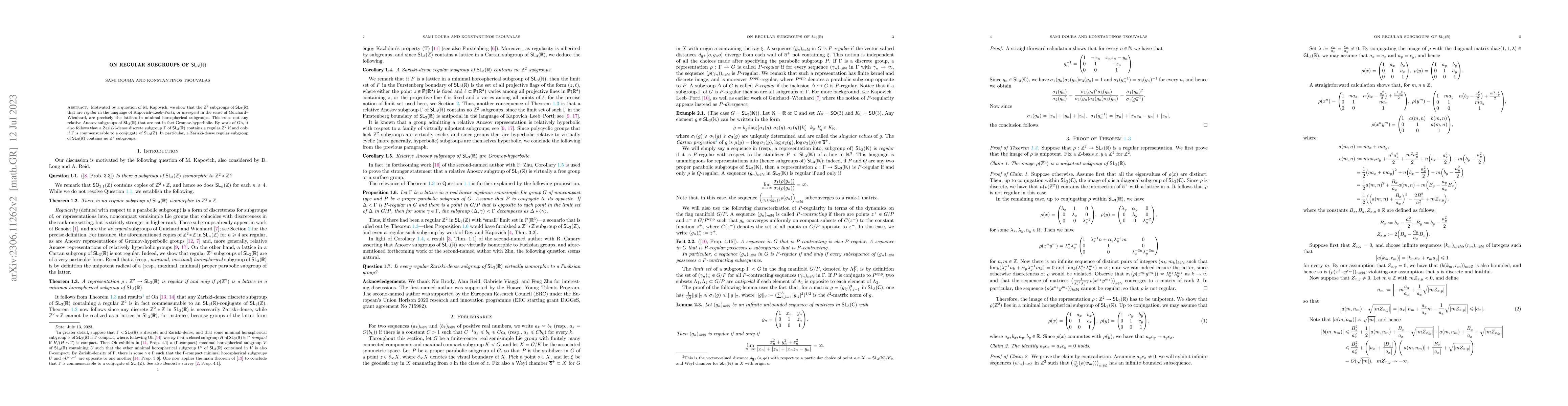 Thumbnail for On regular subgroups of $\mathsf{SL}_3(\mathbb{R})$