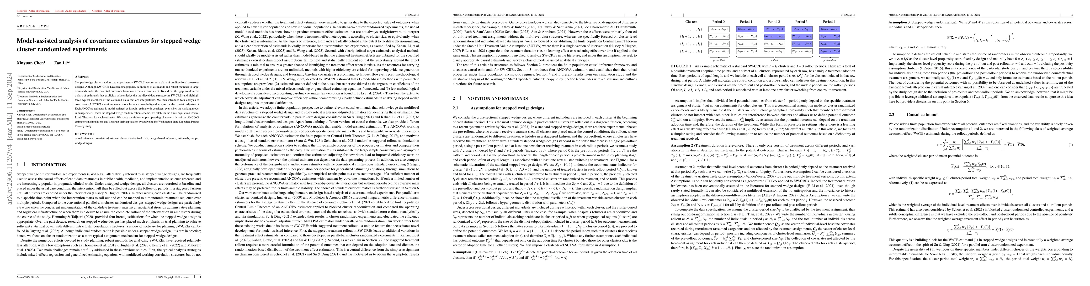Thumbnail for Model-assisted analysis of covariance estimators for stepped wedge
  cluster randomized experiments