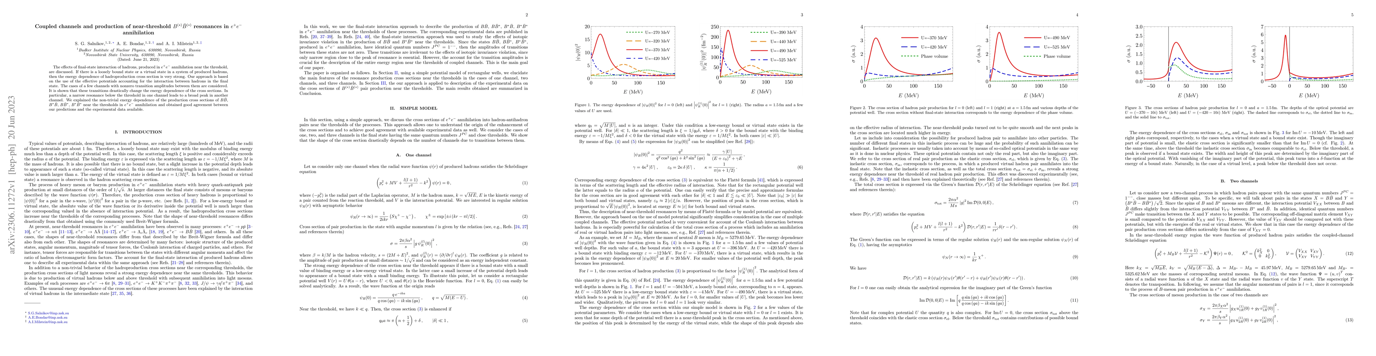Thumbnail for Coupled channels and production of near-threshold $B^{(*)}\bar{B}^{(*)}$
  resonances in $e^{+}e^{-}$ annihilation