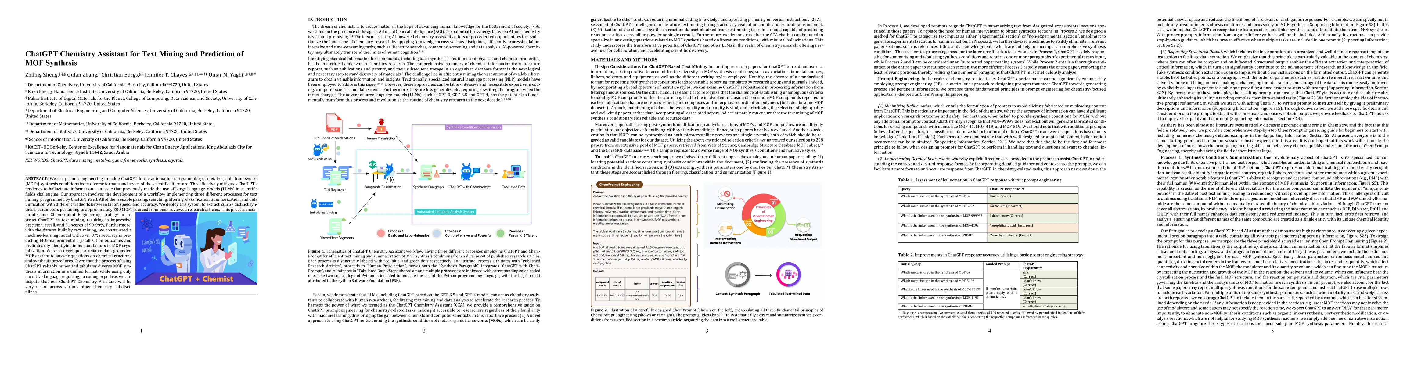 Thumbnail for ChatGPT Chemistry Assistant for Text Mining and Prediction of MOF
  Synthesis