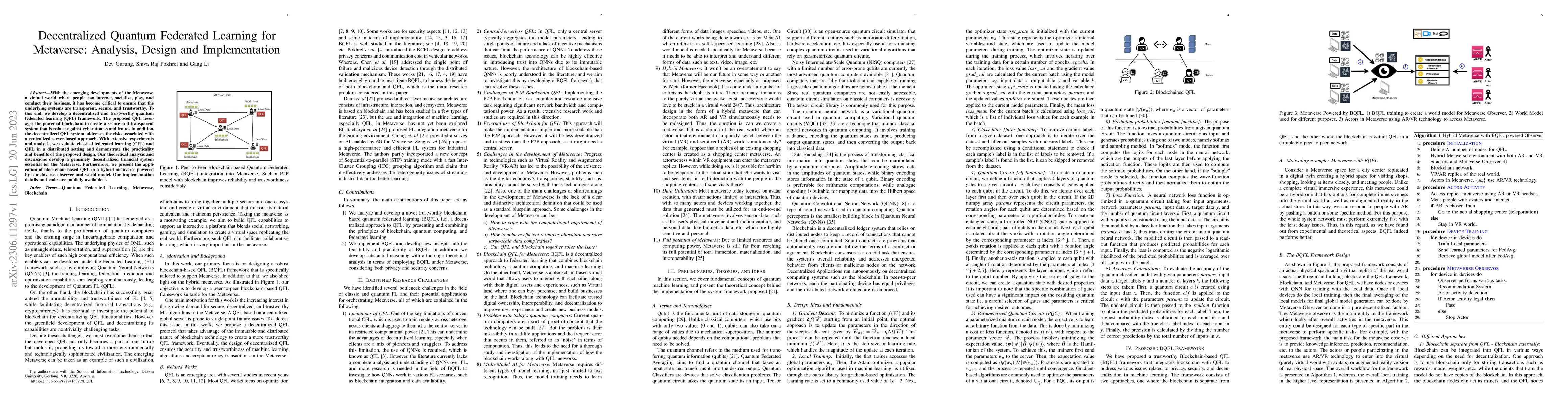 Thumbnail for Decentralized Quantum Federated Learning for Metaverse: Analysis, Design
  and Implementation