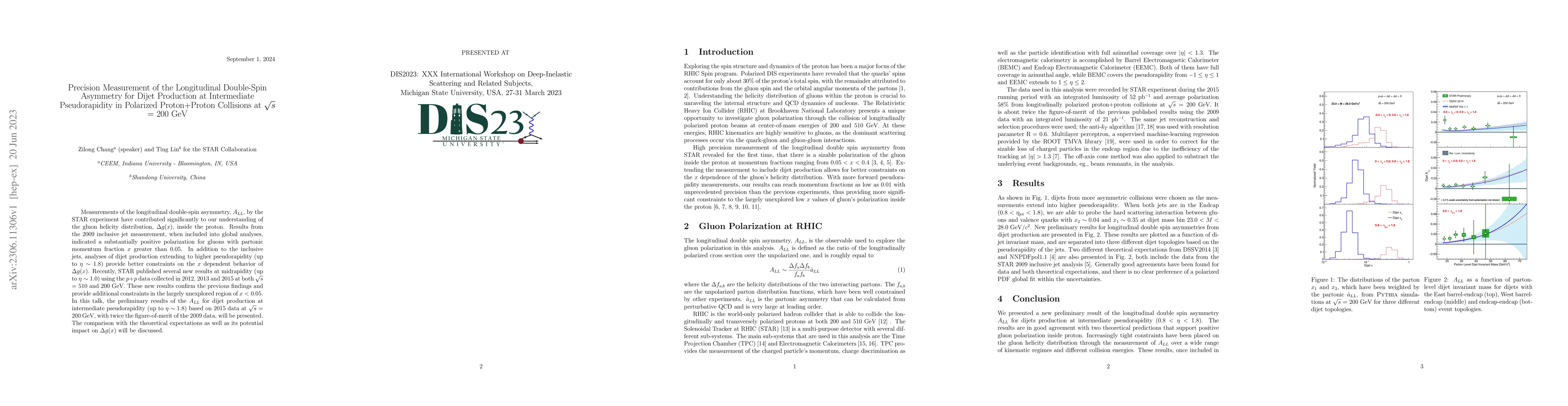 Thumbnail for Precision Measurement of the Longitudinal Double-Spin Asymmetry for
  Dijet Production at Intermediate Pseudorapidity in Polarized Proton+Proton
  Collisions at $\sqrt{s}$ = 200 GeV