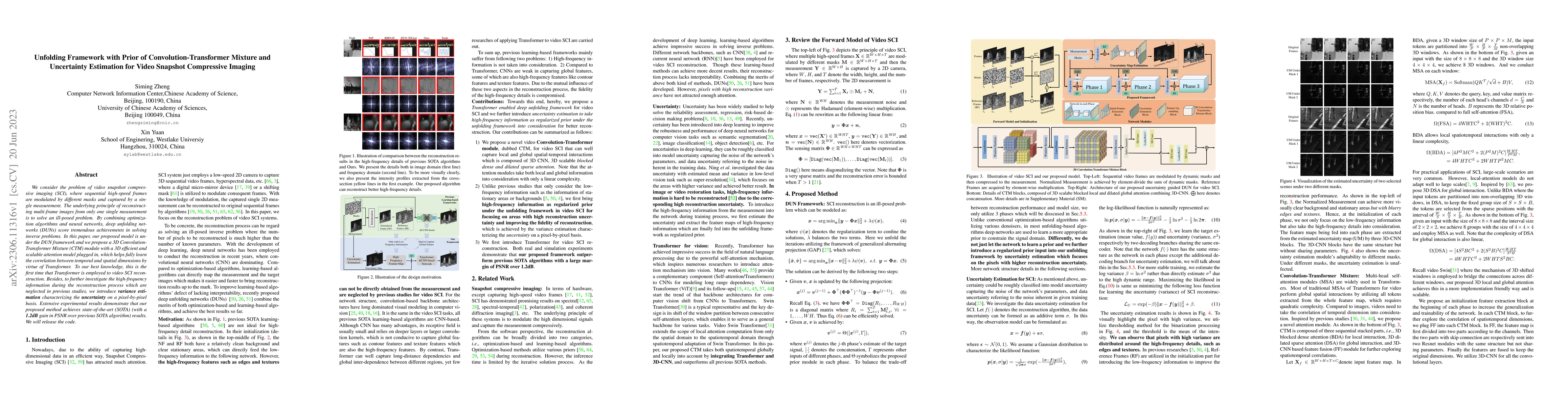 Thumbnail for Unfolding Framework with Prior of Convolution-Transformer Mixture and
  Uncertainty Estimation for Video Snapshot Compressive Imaging