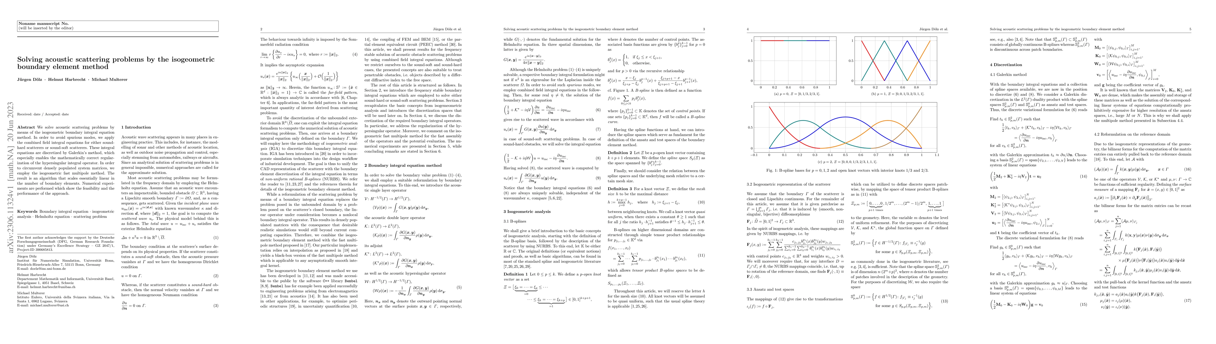 Thumbnail for Solving acoustic scattering problems by the isogeometric boundary
  element method