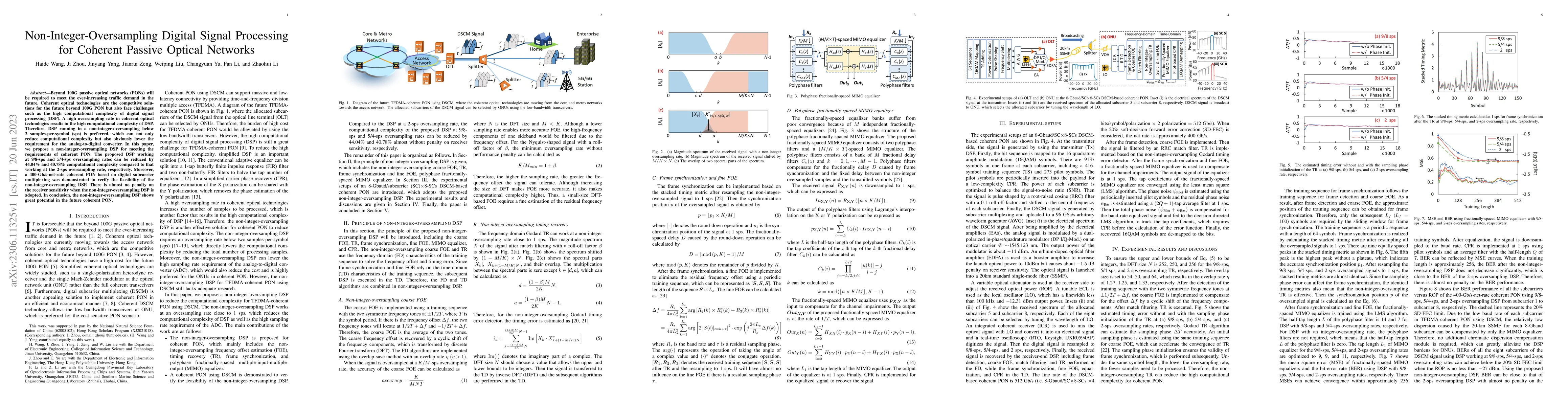 Thumbnail for Non-Integer-Oversampling Digital Signal Processing for Coherent Passive
  Optical Networks
