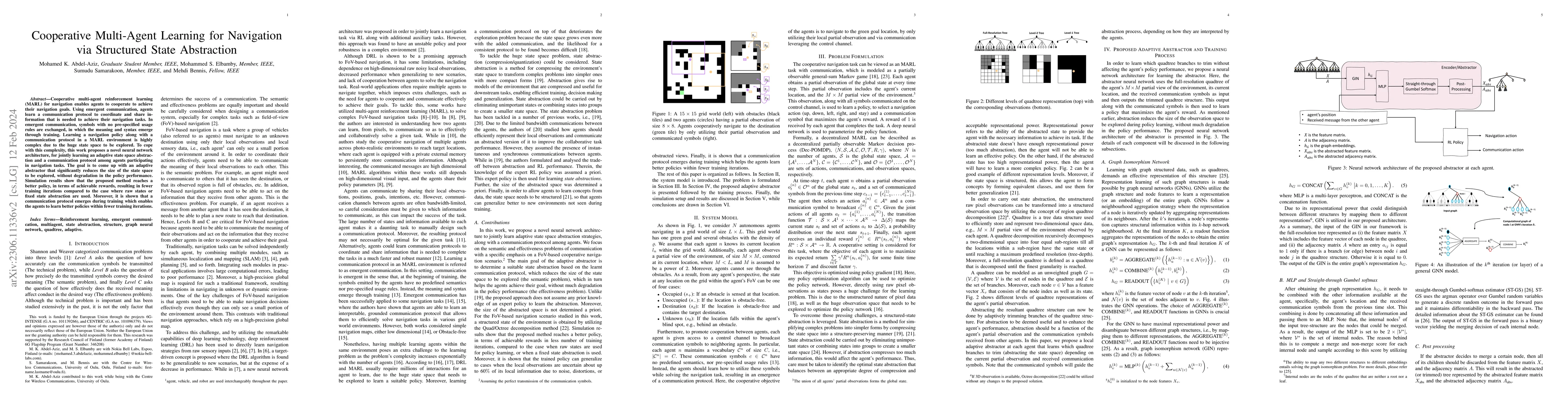 Thumbnail for Cooperative Multi-Agent Learning for Navigation via Structured State
  Abstraction