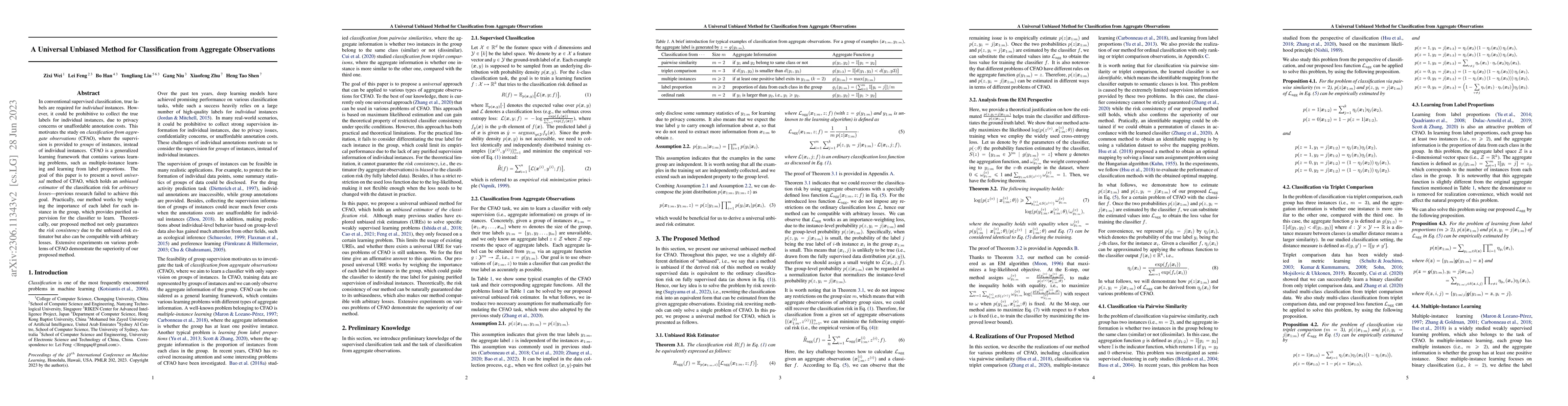 Thumbnail for A Universal Unbiased Method for Classification from Aggregate
  Observations