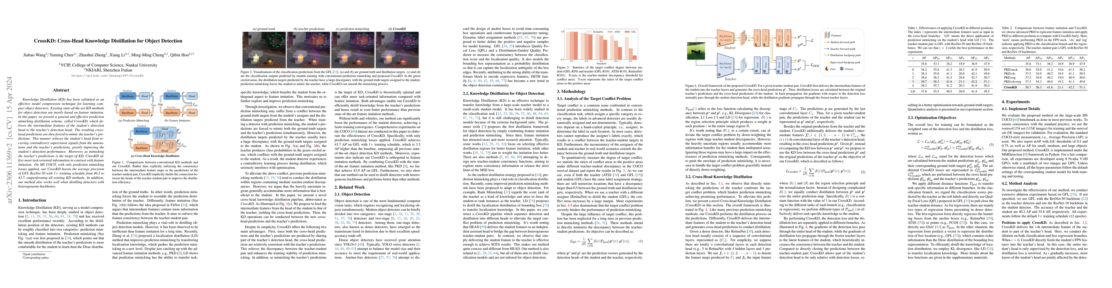 Thumbnail for CrossKD: Cross-Head Knowledge Distillation for Object Detection