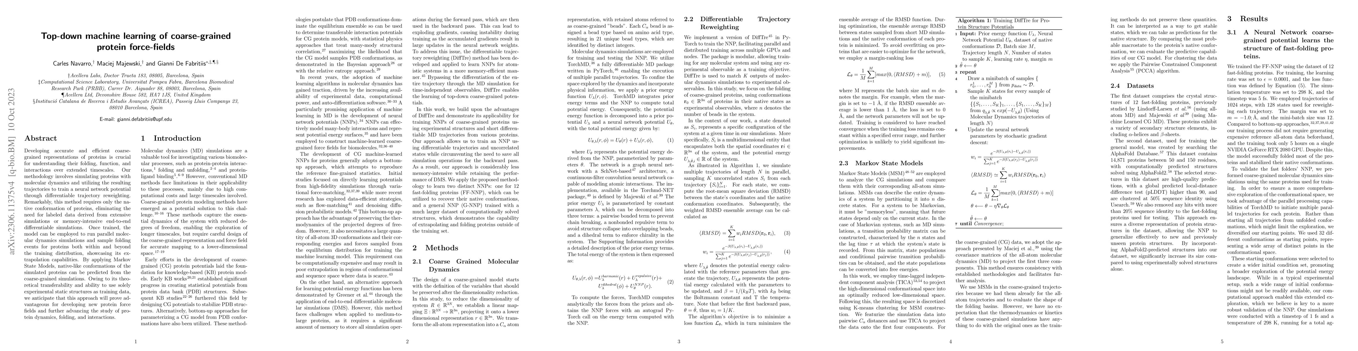 Thumbnail for Top-down machine learning of coarse-grained protein force-fields