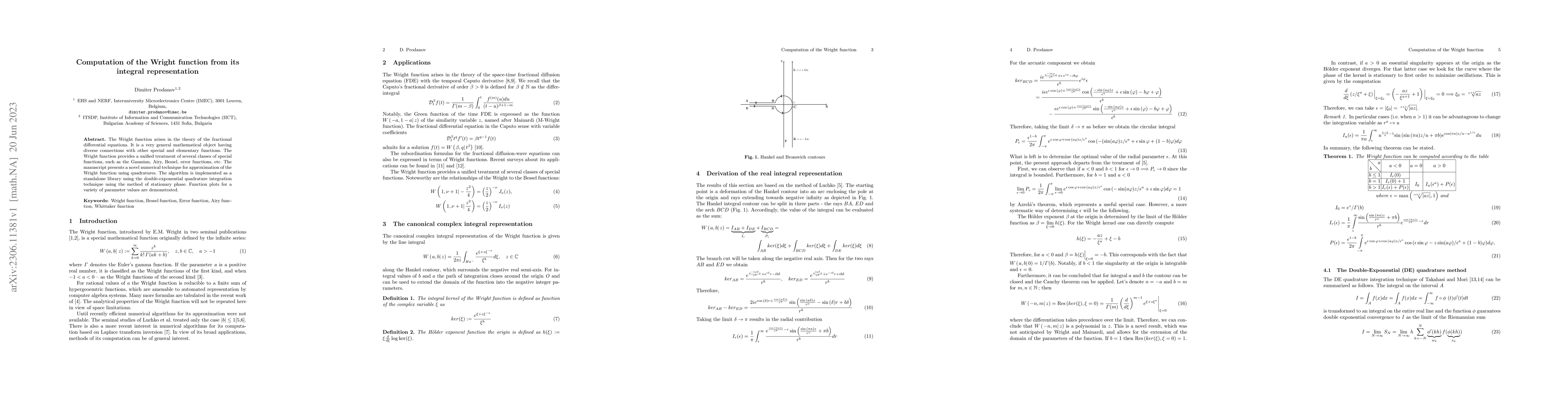 Thumbnail for Computation of the Wright function from its integral representation