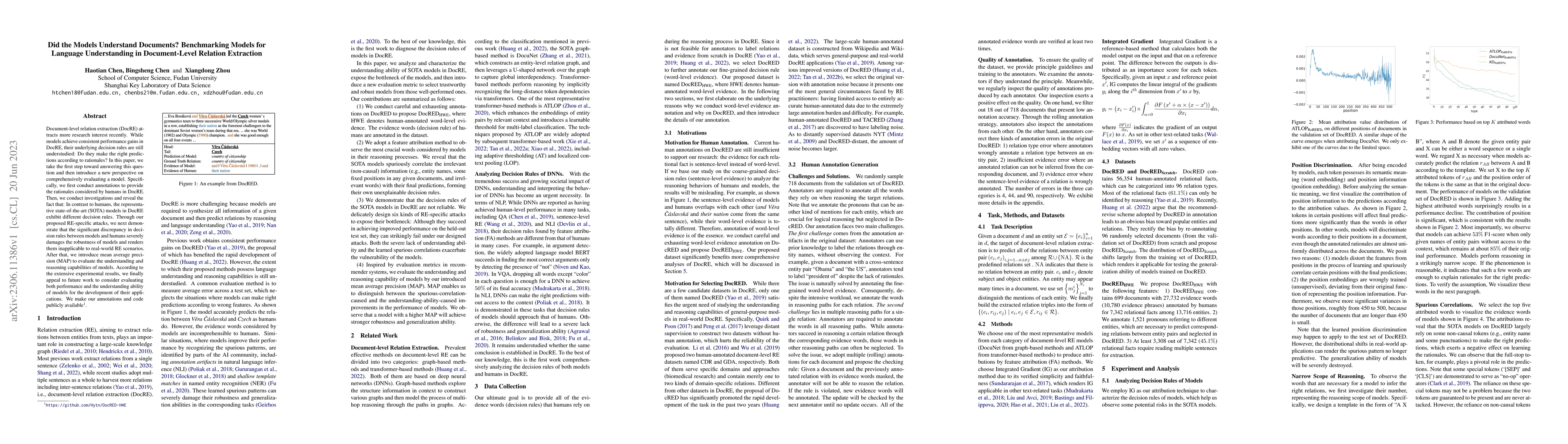 Thumbnail for Did the Models Understand Documents? Benchmarking Models for Language
  Understanding in Document-Level Relation Extraction