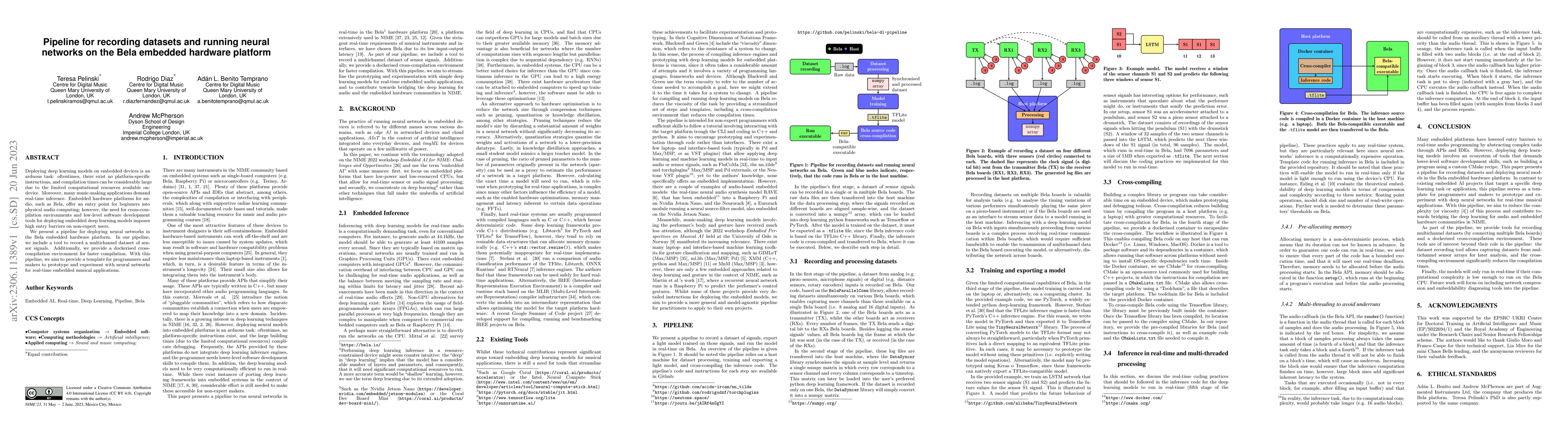 Thumbnail for Pipeline for recording datasets and running neural networks on the Bela
  embedded hardware platform