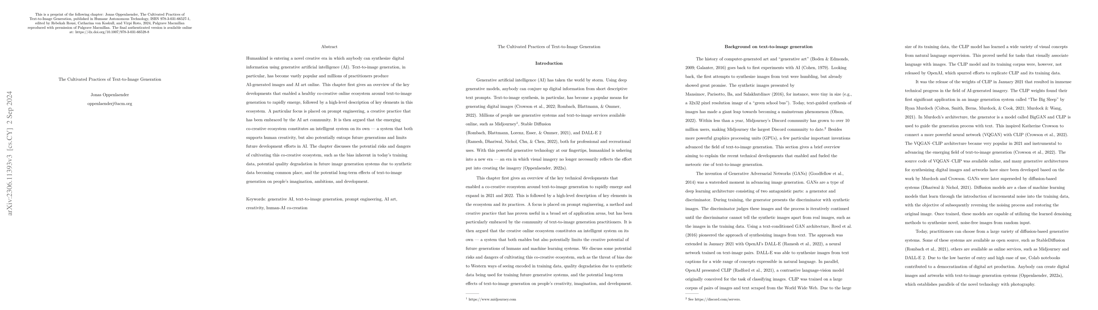 Thumbnail for The Cultivated Practices of Text-to-Image Generation