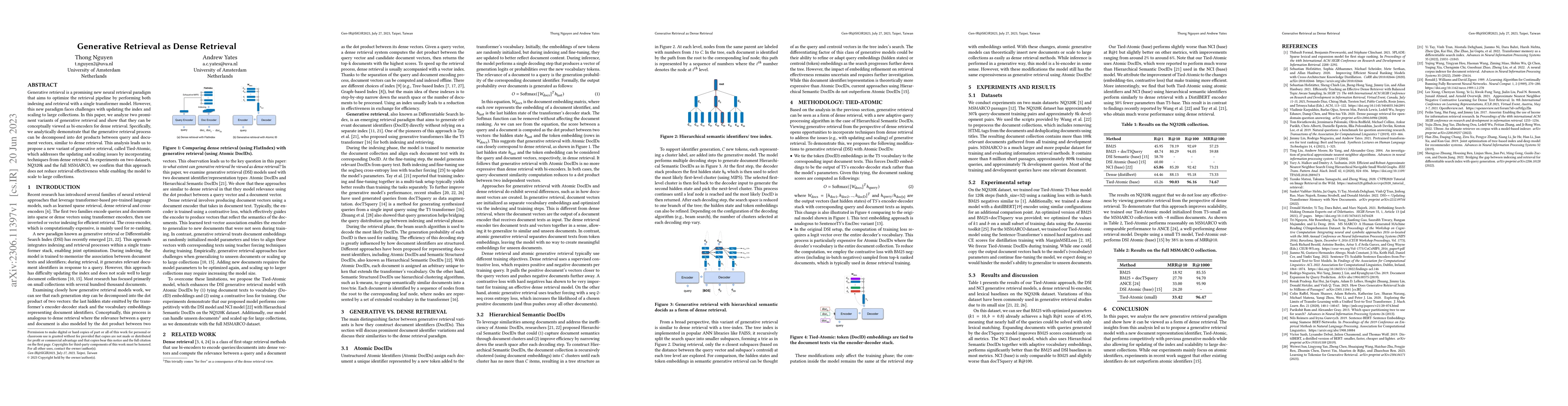 Thumbnail for Generative Retrieval as Dense Retrieval
