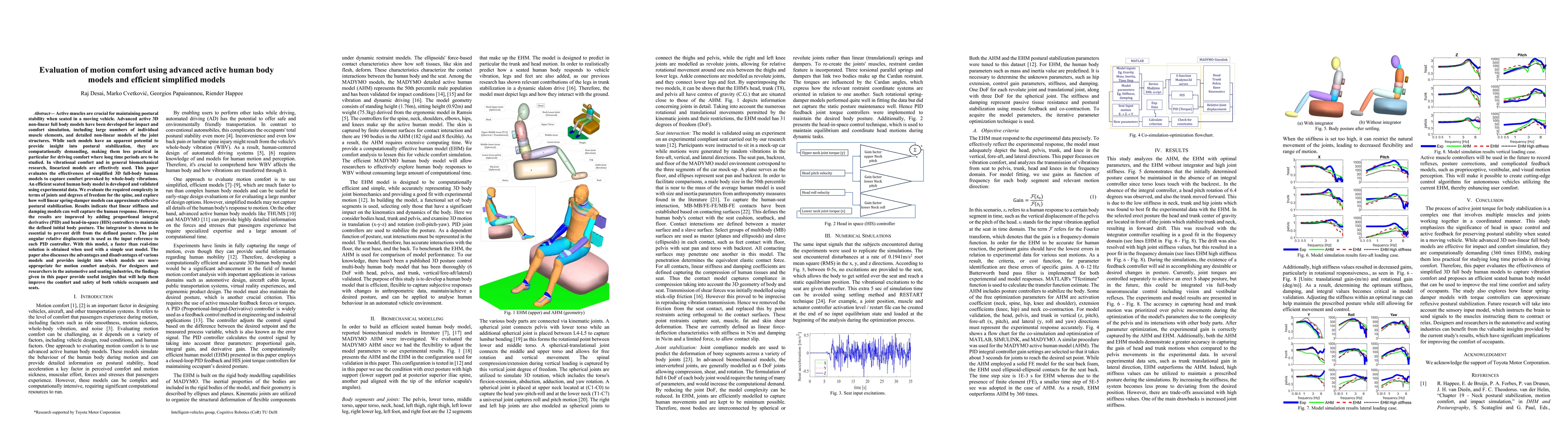 Thumbnail for Evaluation of motion comfort using advanced active human body models and
  efficient simplified models