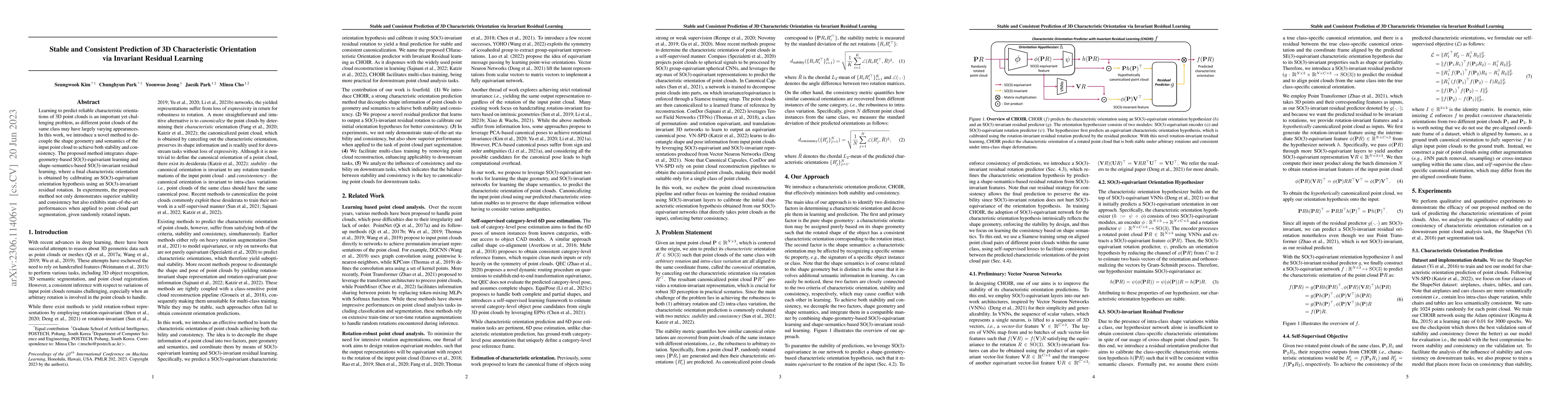Thumbnail for Stable and Consistent Prediction of 3D Characteristic Orientation via
  Invariant Residual Learning