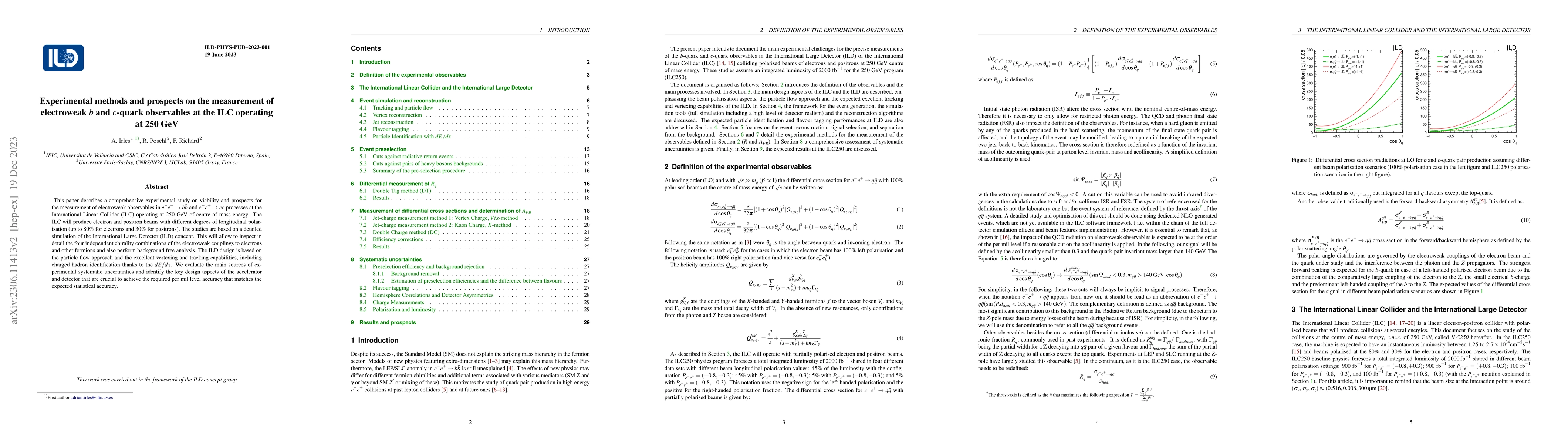 Thumbnail for Experimental methods and prospects on the measurement of electroweak $b$
  and $c$-quark observables at the ILC operating at 250 GeV
