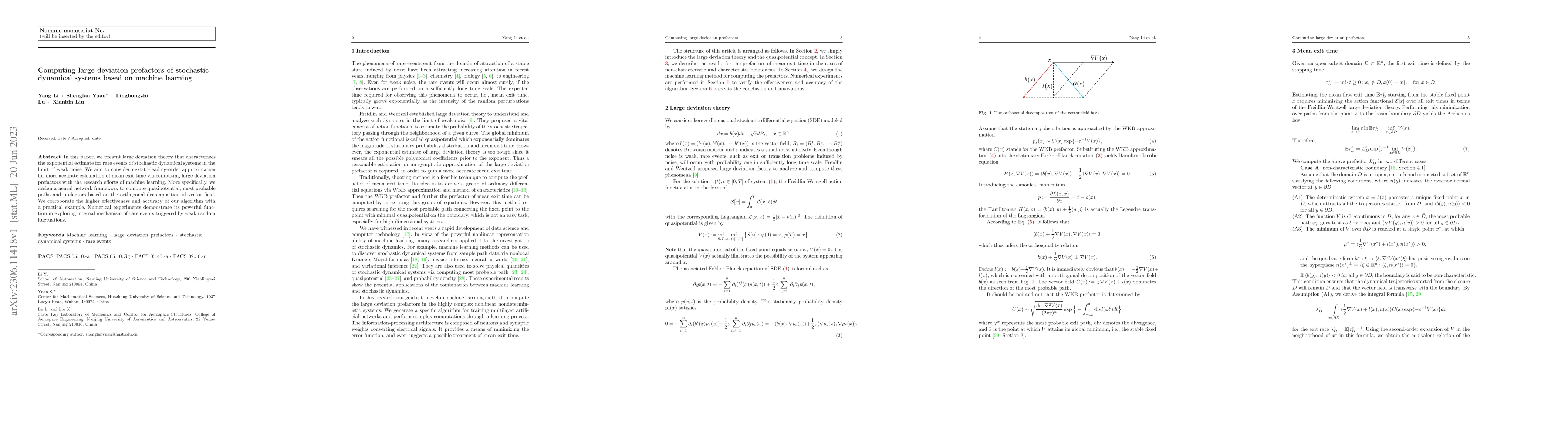 Thumbnail for Computing large deviation prefactors of stochastic dynamical systems
  based on machine learning
