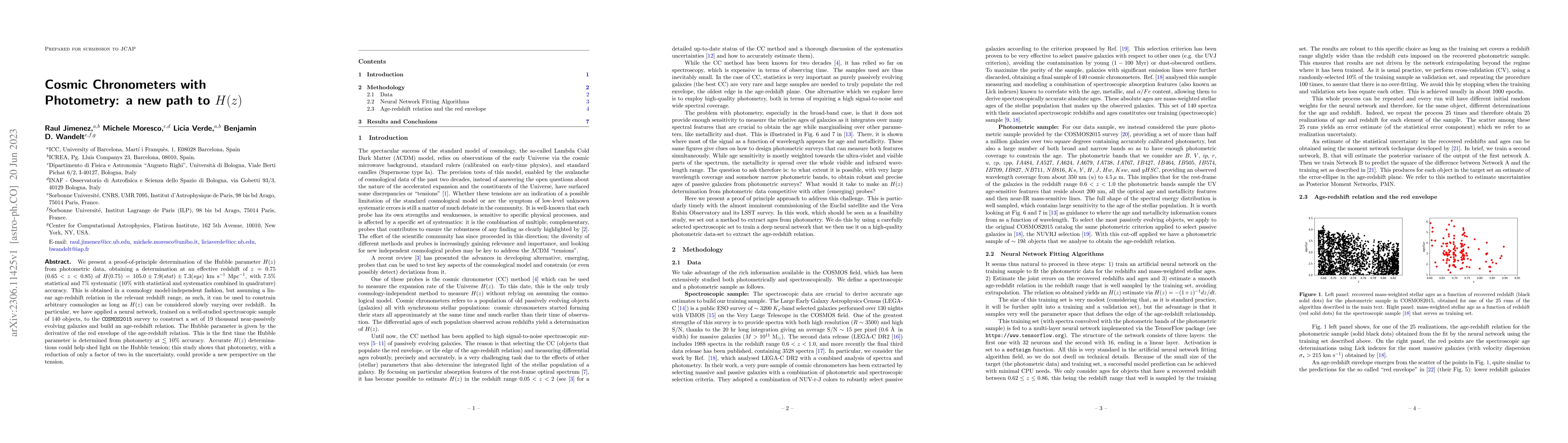 Thumbnail for Cosmic Chronometers with Photometry: a new path to $H(z)$