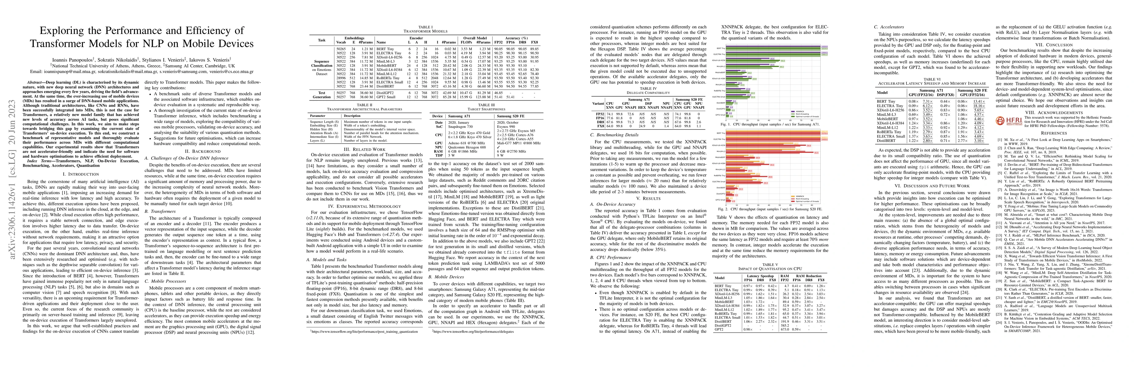 Thumbnail for Exploring the Performance and Efficiency of Transformer Models for NLP
  on Mobile Devices