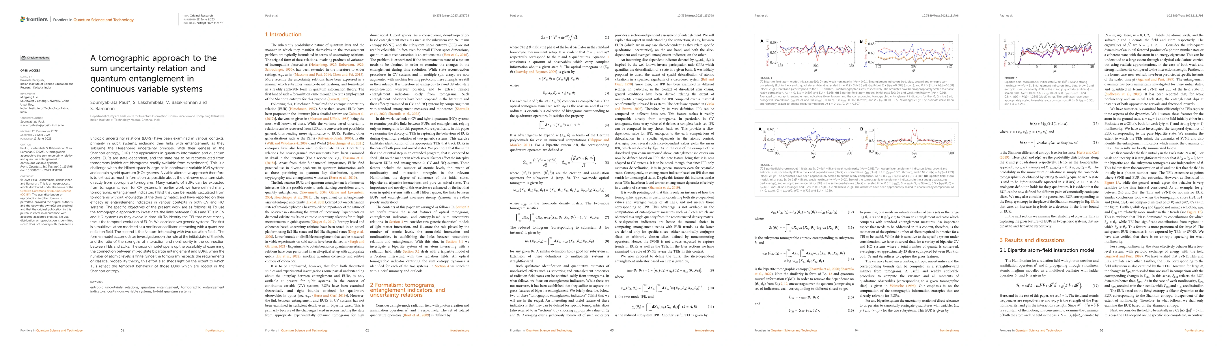 Thumbnail for A tomographic approach to the sum uncertainty relation and quantum
  entanglement in continuous variable systems