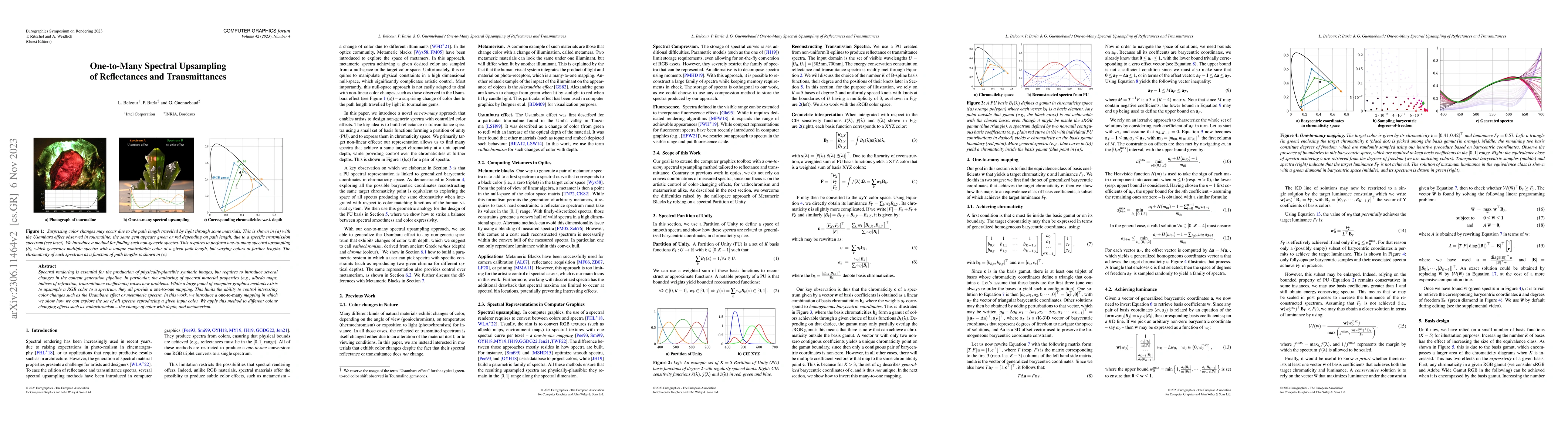 Thumbnail for One-to-Many Spectral Upsampling of Reflectances and Transmittances