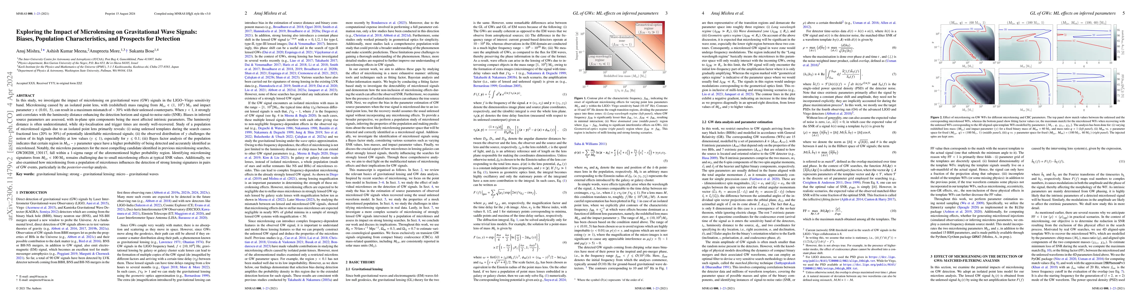 Thumbnail for Exploring the Impact of Microlensing on Gravitational Wave Signals:
  Biases, Population Characteristics, and Prospects for Detection