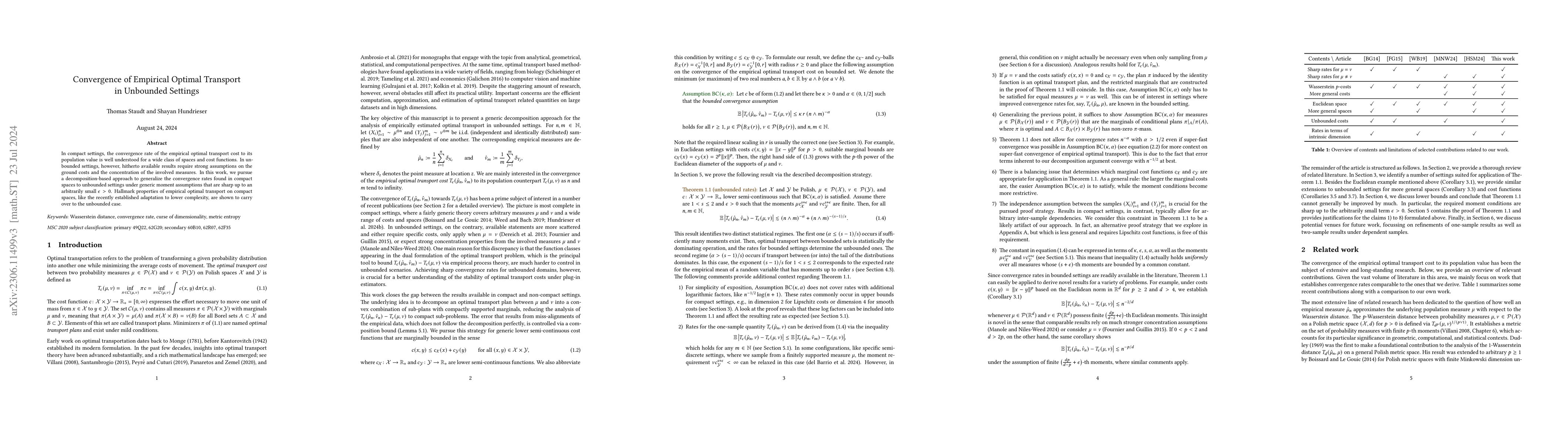 Thumbnail for Convergence of Empirical Optimal Transport in Unbounded Settings