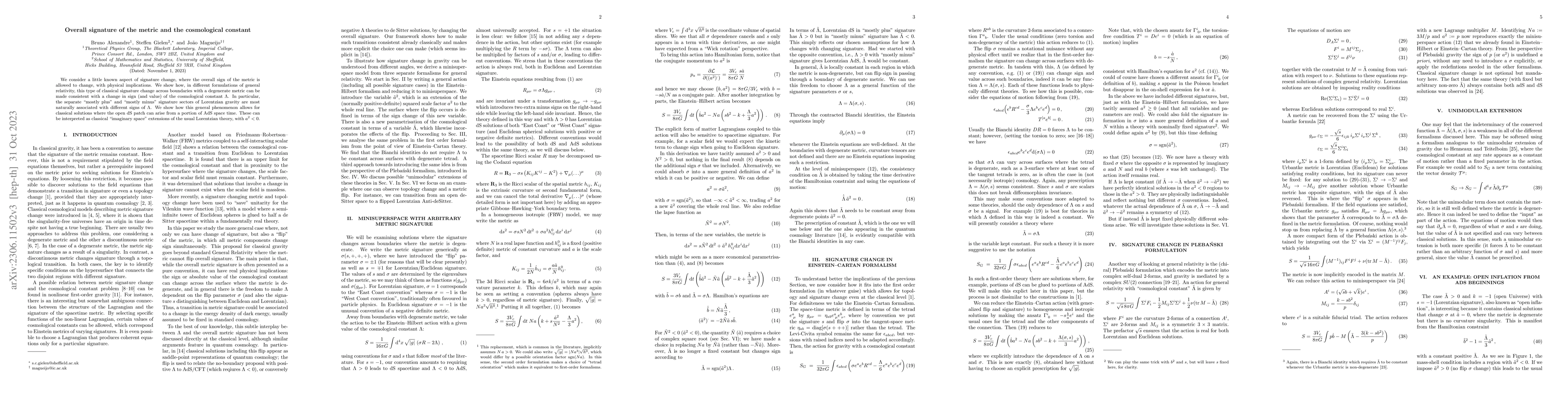 Thumbnail for Overall signature of the metric and the cosmological constant