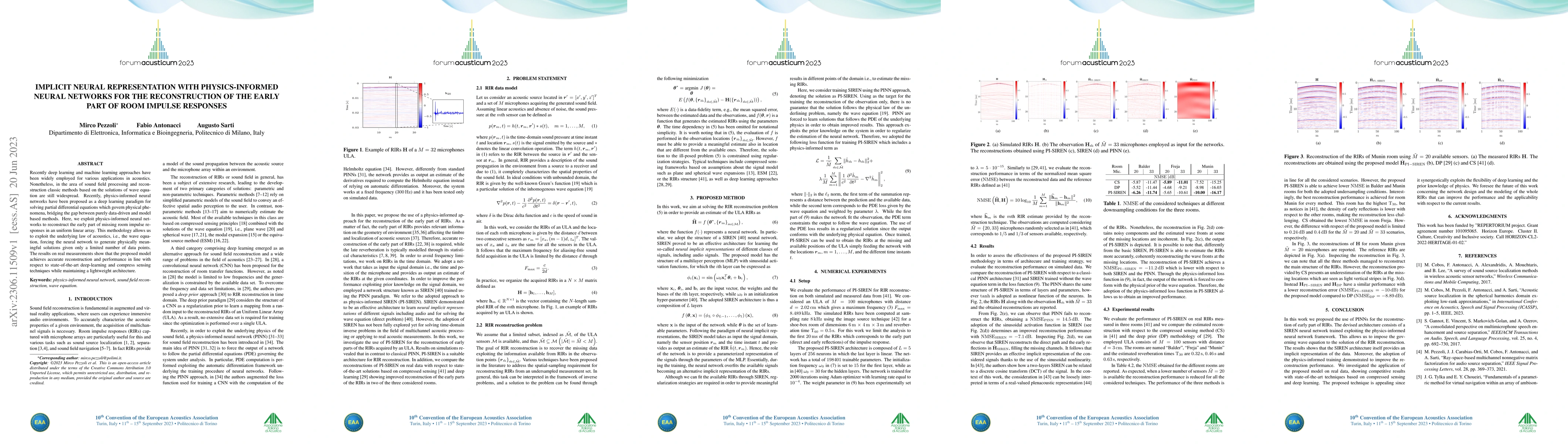 Thumbnail for Implicit neural representation with physics-informed neural networks for
  the reconstruction of the early part of room impulse responses