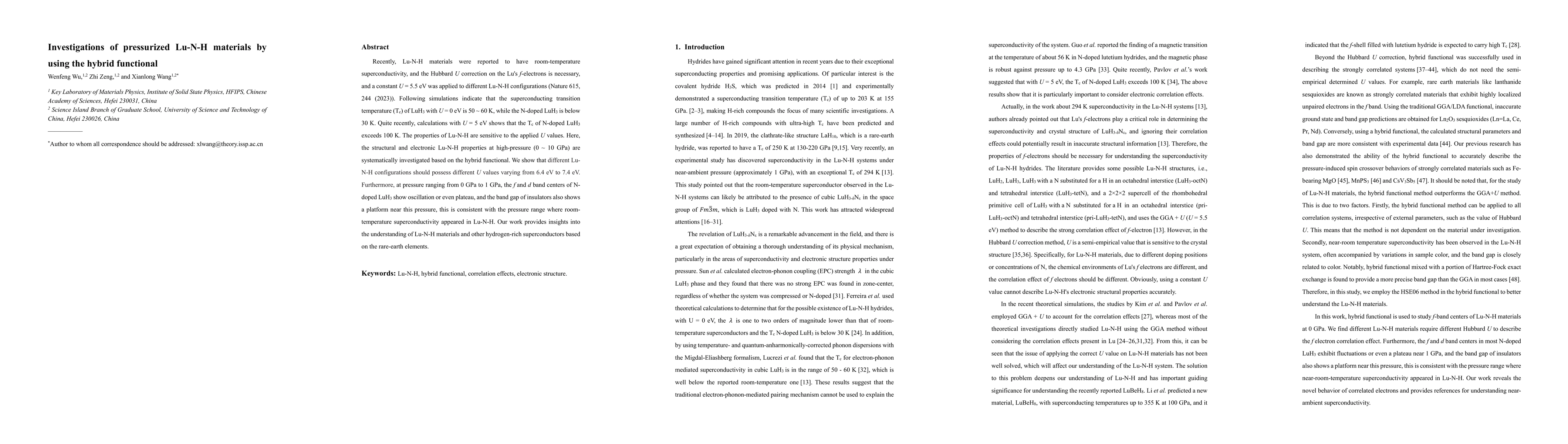 Thumbnail for Investigations of pressurized Lu-N-H materials by using the hybrid
  functional