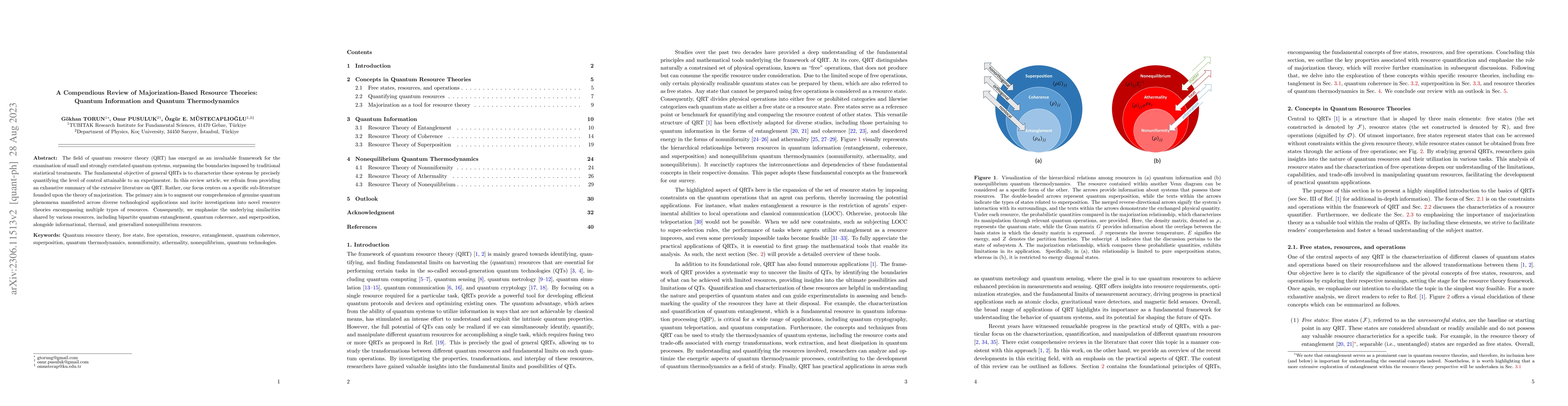 Thumbnail for A Compendious Review of Majorization-Based Resource Theories: Quantum
  Information and Quantum Thermodynamics