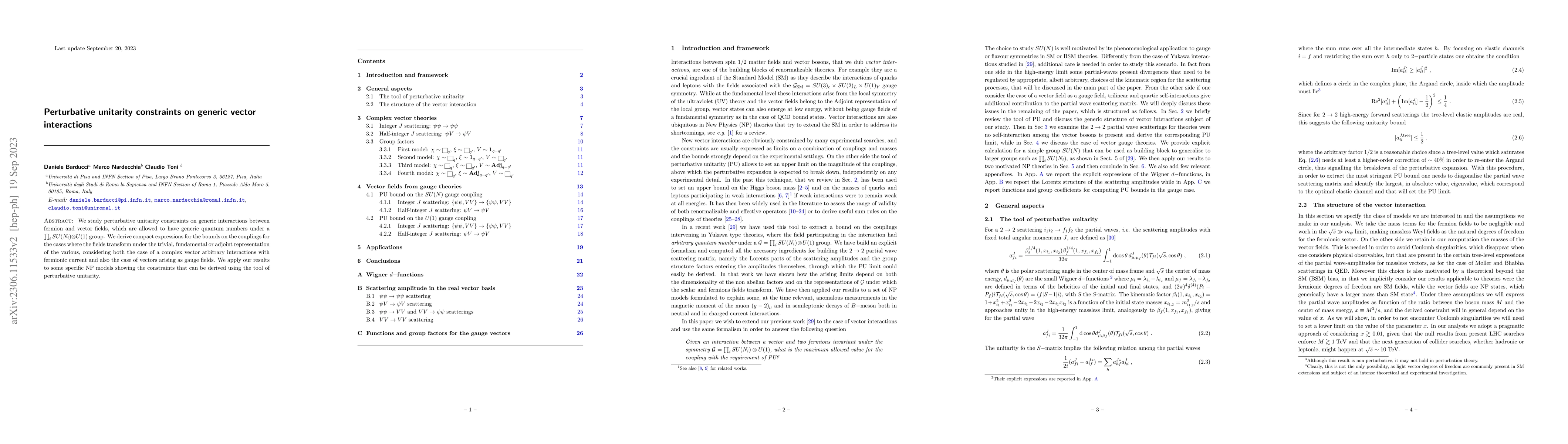 Thumbnail for Perturbative unitarity constraints on generic vector interactions