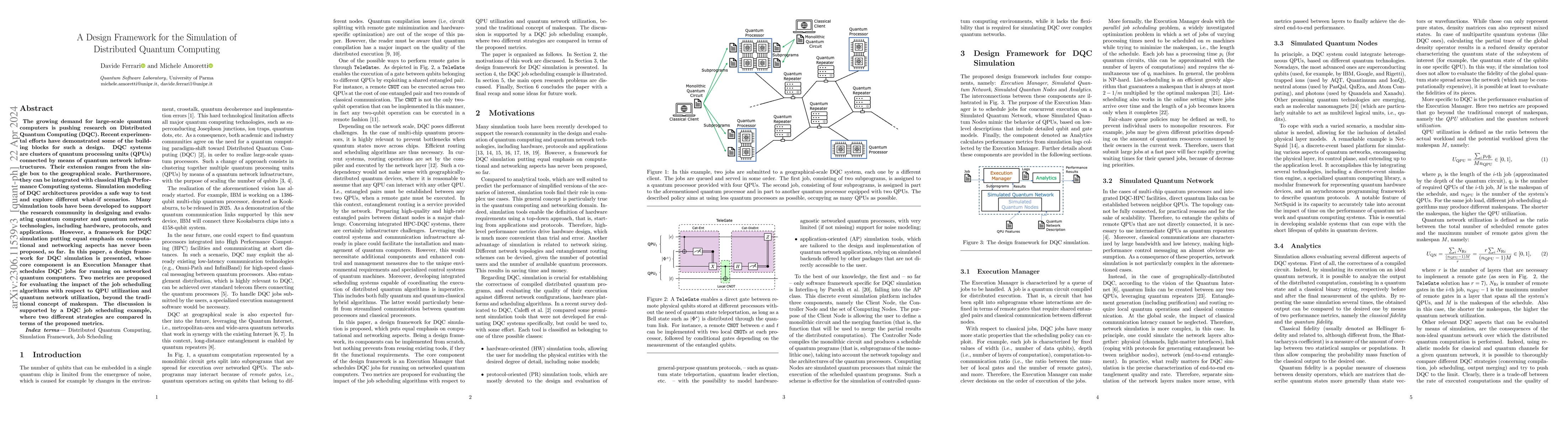 Thumbnail for A Design Framework for the Simulation of Distributed Quantum Computing