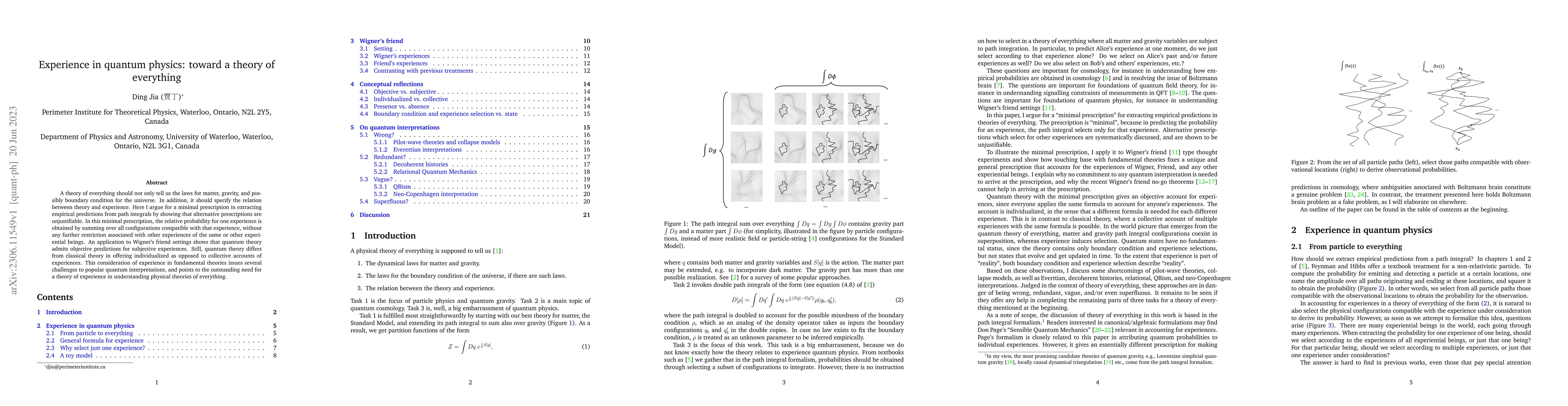Thumbnail for Experience in quantum physics: toward a theory of everything