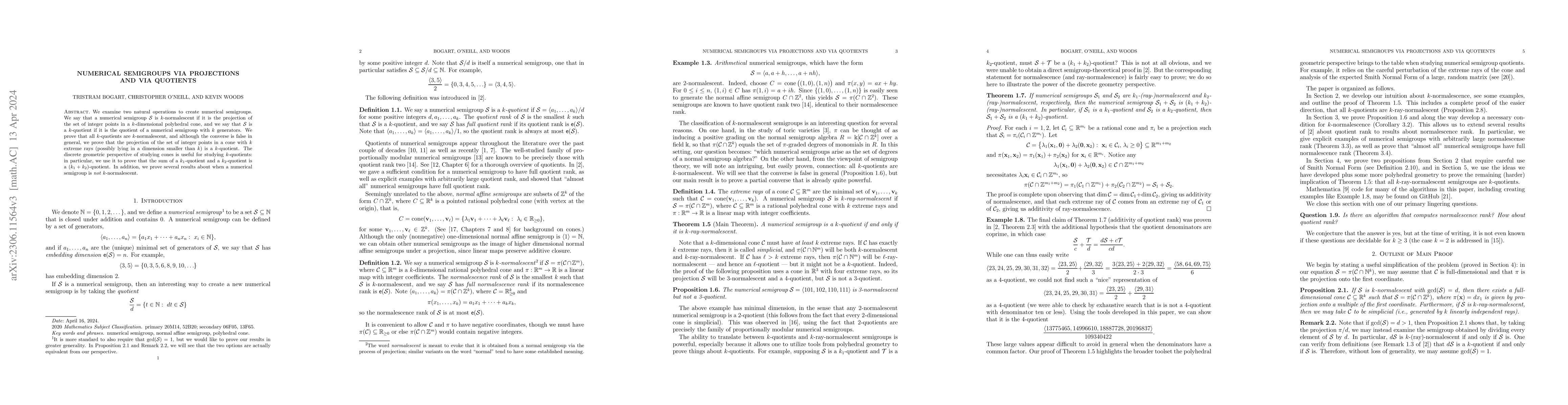 Thumbnail for Numerical semigroups via projections and via quotients