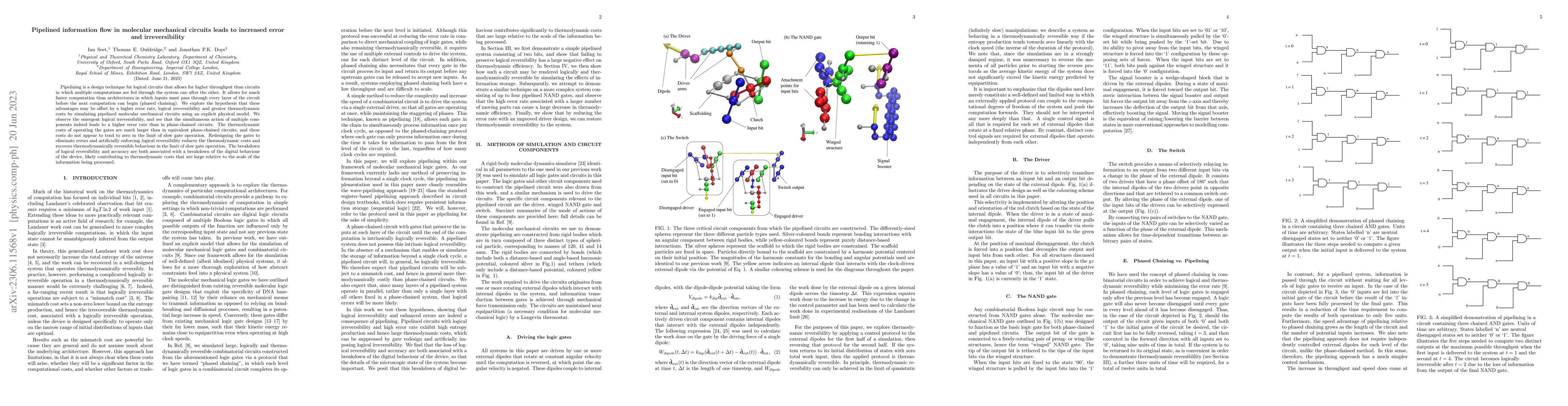 Thumbnail for Pipelined information flow in molecular mechanical circuits leads to
  increased error and irreversibility